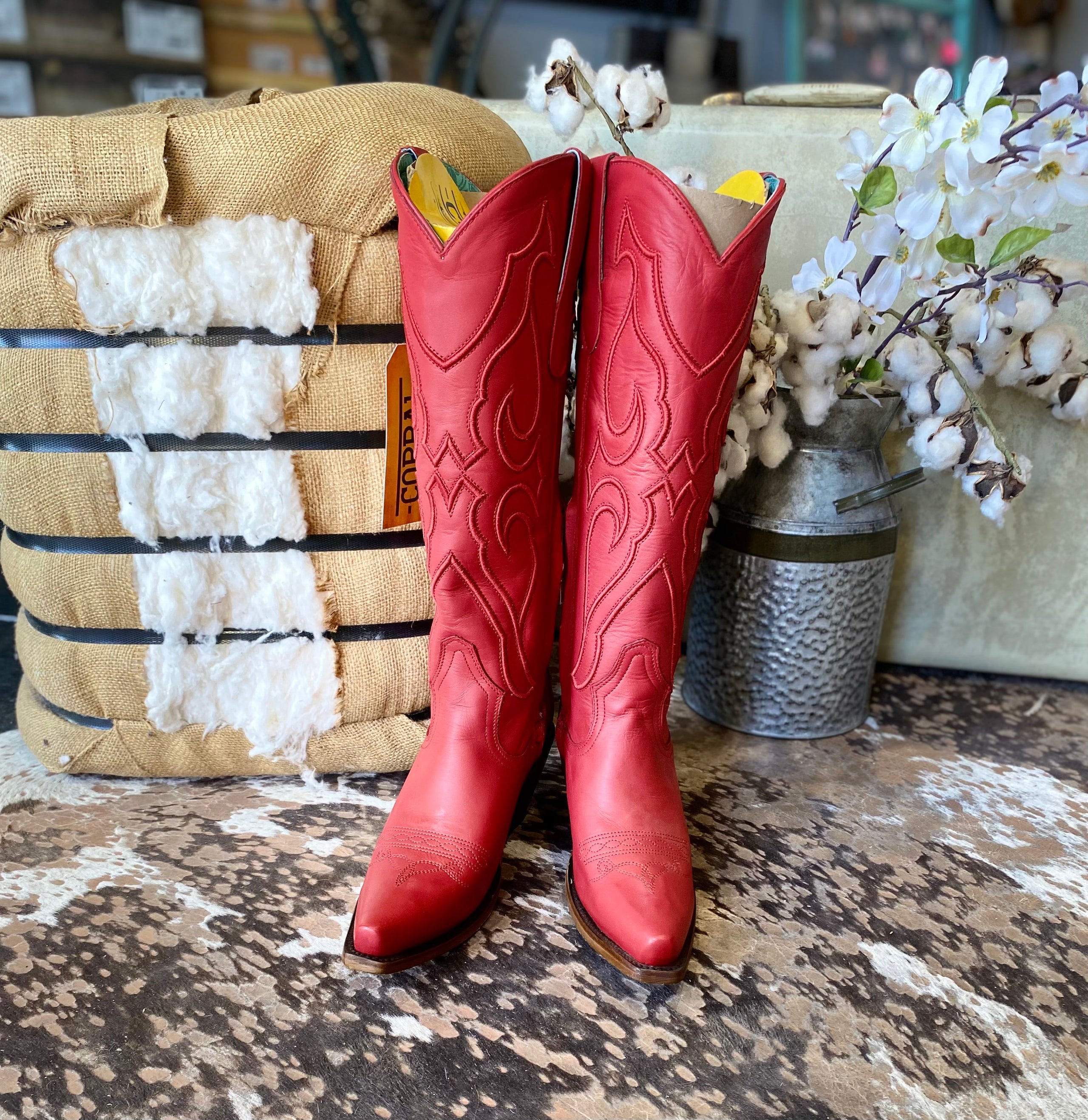 Tall red boots 2025