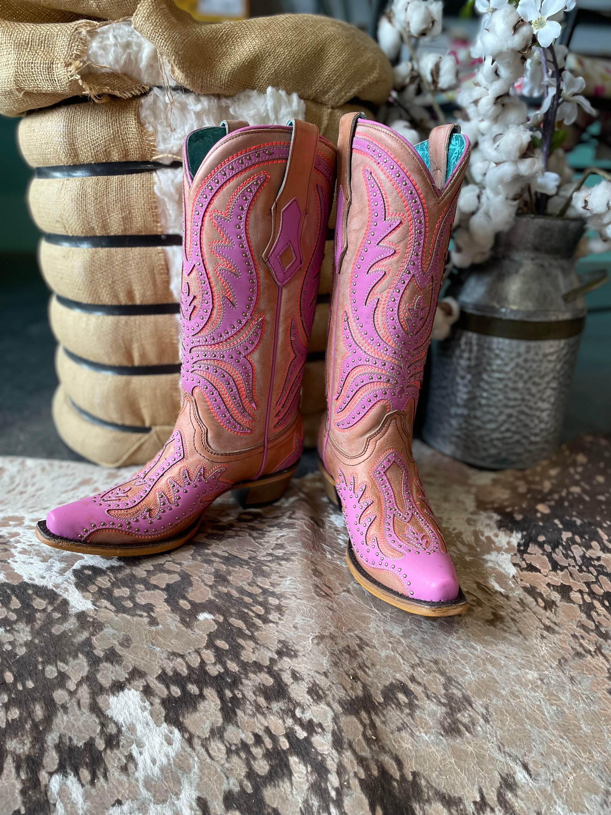 Corral boots pink best sale